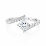 Princess cut lab grown diamond engagement ring 02