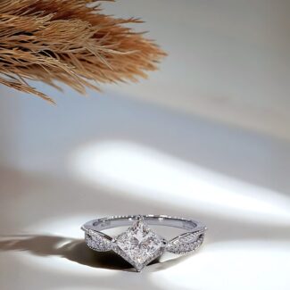 Princess cut lab grown diamond engagement ring 05