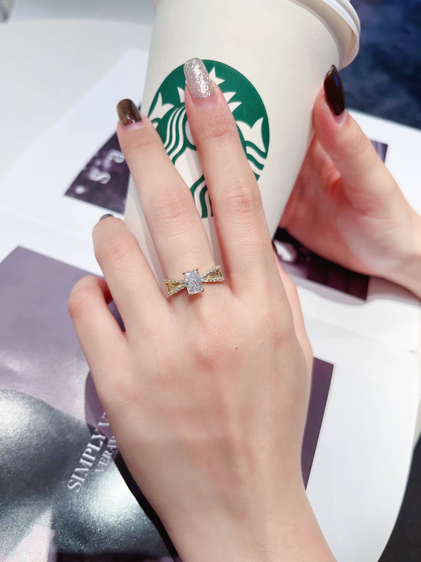 Radiant cut lab grown diamond engagement ring 02 Radiant cut lab grown diamond engagement ring 02
