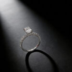 Radiant cut lab grown diamond engagement ring 01