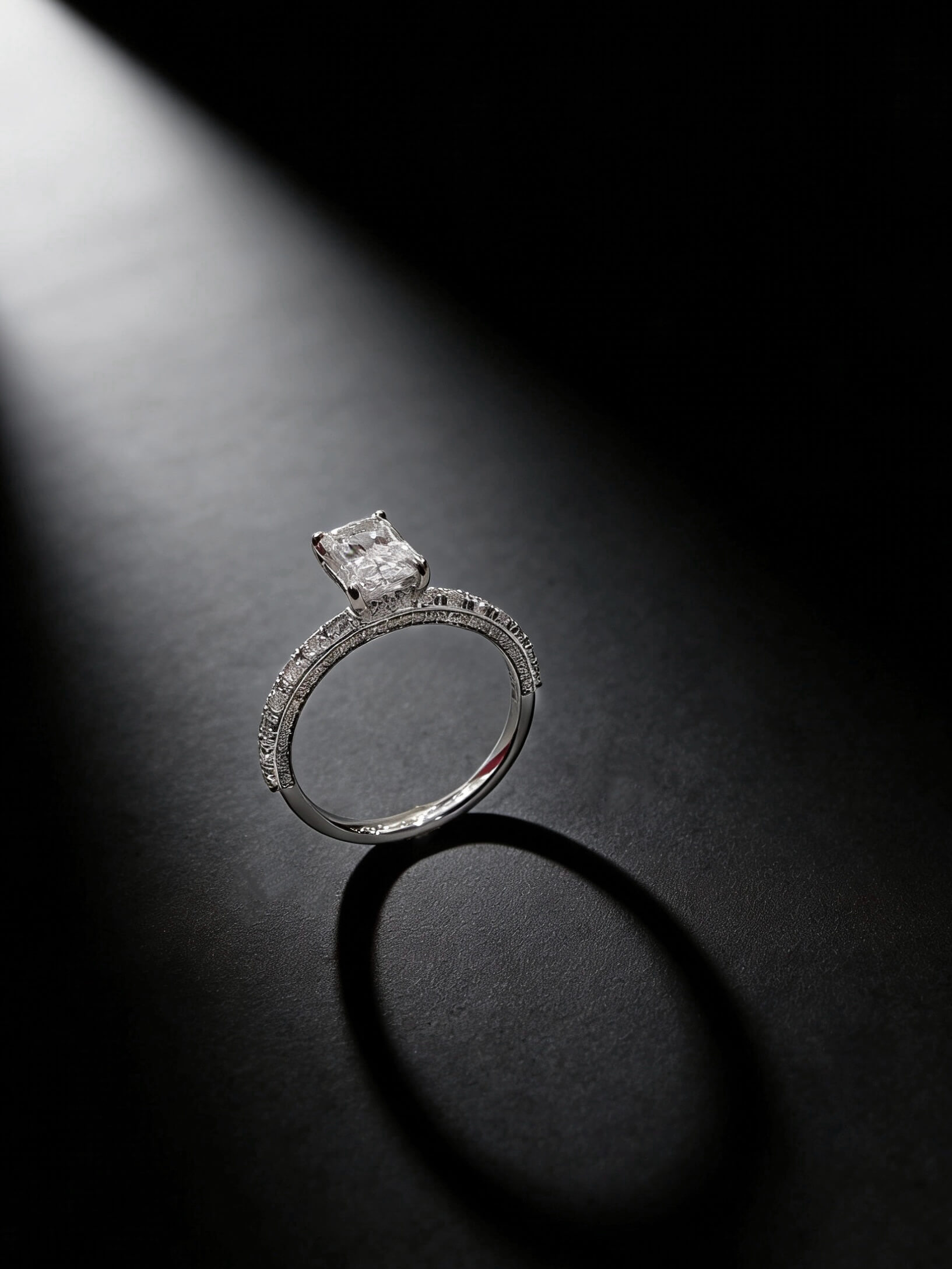 Radiant cut lab grown diamond engagement ring 01 Radiant cut lab grown diamond engagement ring 01