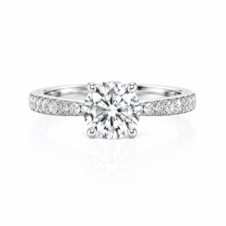 Round cut lab grown diamond engagement ring 01