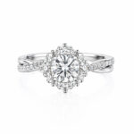 Round cut lab grown diamond engagement ring 02