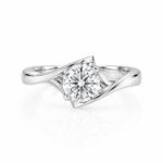 Round cut lab grown diamond engagement ring 03
