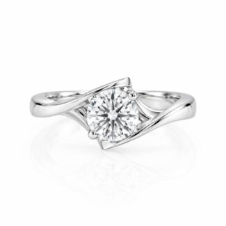 Round cut lab grown diamond engagement ring 03