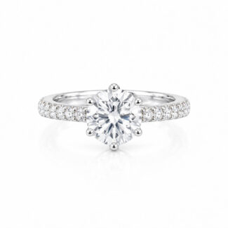 Round cut lab grown diamond engagement ring 04