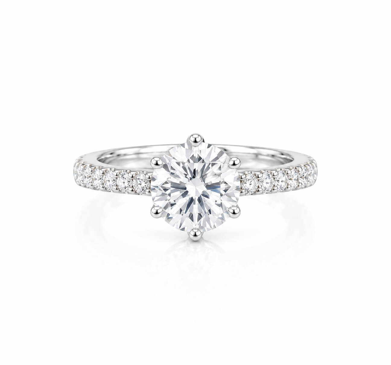 Round cut lab grown diamond engagement ring 04