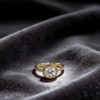 Round cut lab grown diamond engagement ring 05
