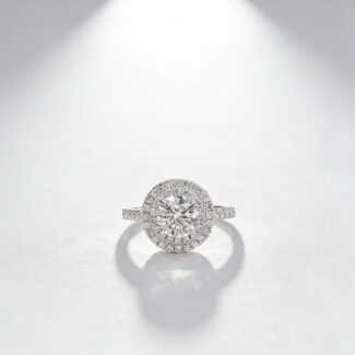 Round cut lab grown diamond engagement ring 06