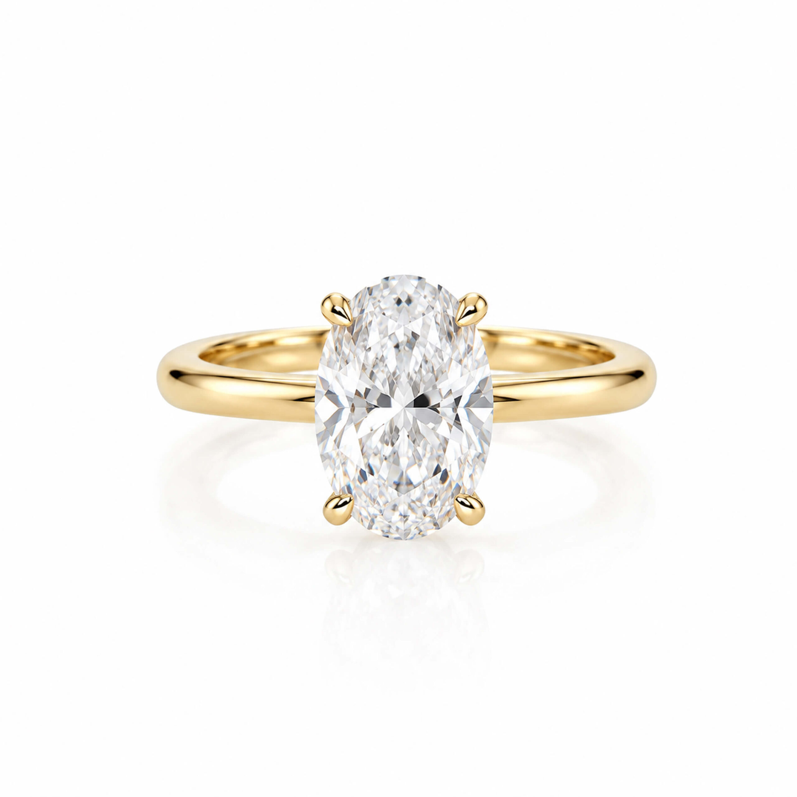 Oval cut lab grown diamond engagement ring 02